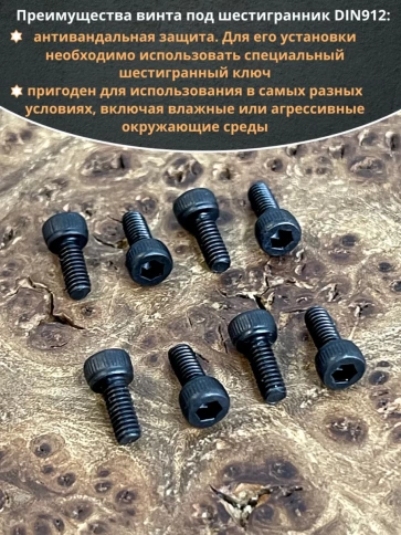 Винт высокопрочный М2,5х6 мм к.п.12.9 черный DIN912, 20 шт. фото 5