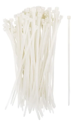 Хомуты нейлоновые белые для проводов 300х4,8 мм 100 шт.  фото 2