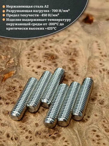 Винт установочный нержавеющий 8х25 DIN913 (гужон), 50 шт. фото 3
