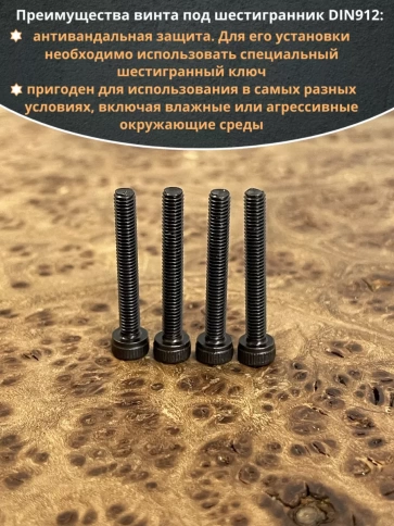 Винт высокопрочный М3х22 мм к.п.12.9 черный DIN912, 50 шт. фото 5